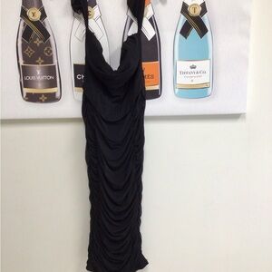 Elegant Black Ruched Dress New With Tags